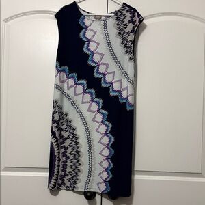 Chico’s Navy and White Geometric Dress